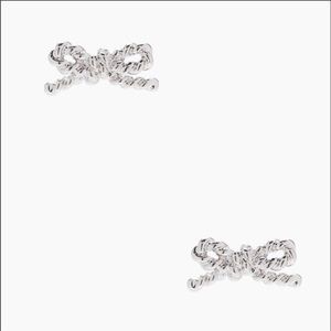 Kate Spade New York silver rope bow earrings studs
